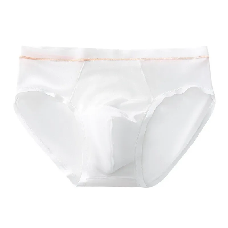 Men's Seamless Ice Silk Briefs Underwear Bulge Pouch Solid Breathable Panties Calzoncillos Hombre Slips Male Panties