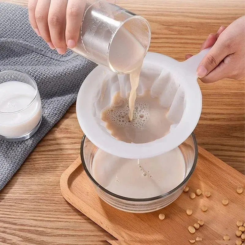 120 200 400 Mesh Kitchen Ultra-Fine Nylon Mesh Strainer Plastic Sieve Filter Spoon For Soy Milk Coffee Milk Yogurt Juice — image 5