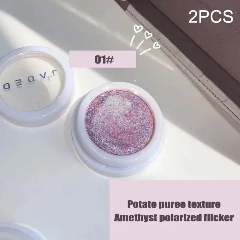 Monochrome Glitter Eyeshadow Gold Shining Brighten Eyes Makeup Long Lasting Eye Brightening Makeup Pearlescent Shimmer EyeShadow — image 11