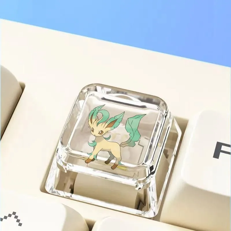 Teclado mecânico cruzado personalizado anime keycap único charmeleon blastoise eevee transparente dos desenhos animados keycap
