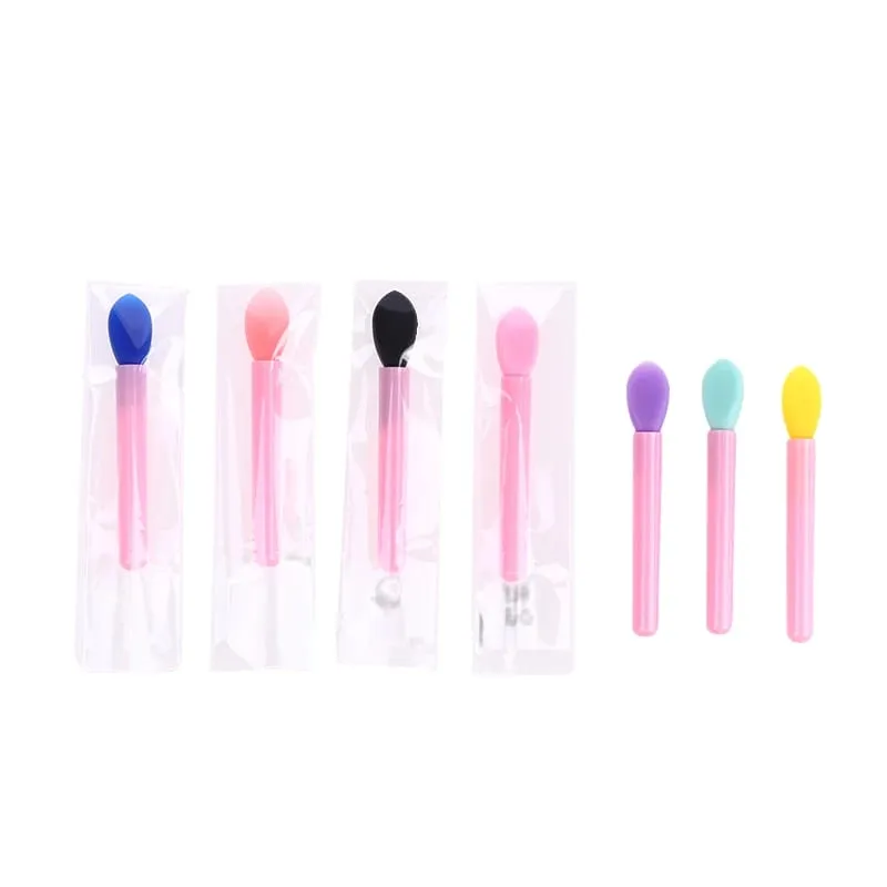 10 pçs conjunto de escova de lábios de silicone pequenos pincéis de maquiagem pincéis aplicadores de batom para uso de maquiagem de cuidados com os lábios