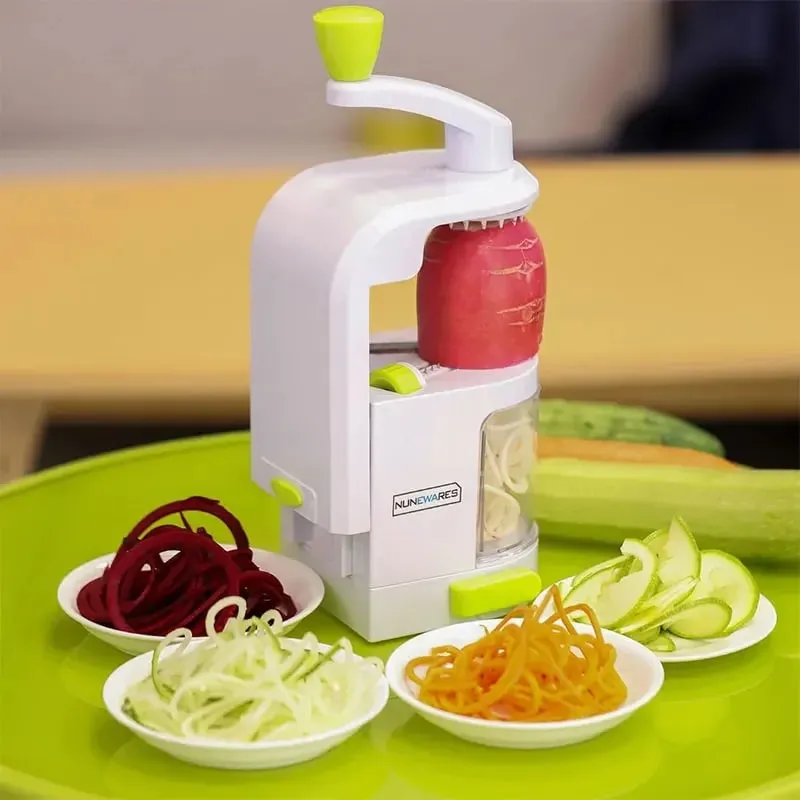 Vegetable Spiralizer 4-IN-1 Rotating Blade Veggie Spiralizer Zucchini Noodle Maker with Suction Cup Vegetable Cutter Slicer — image 4