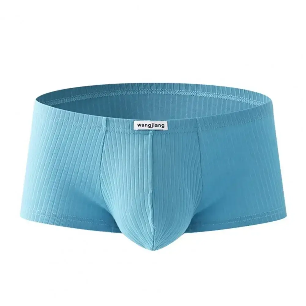 1PCS/3PCS/9PCS Men Boxer Shorts Low-rise Solid Color Ribbed Panties Underpants