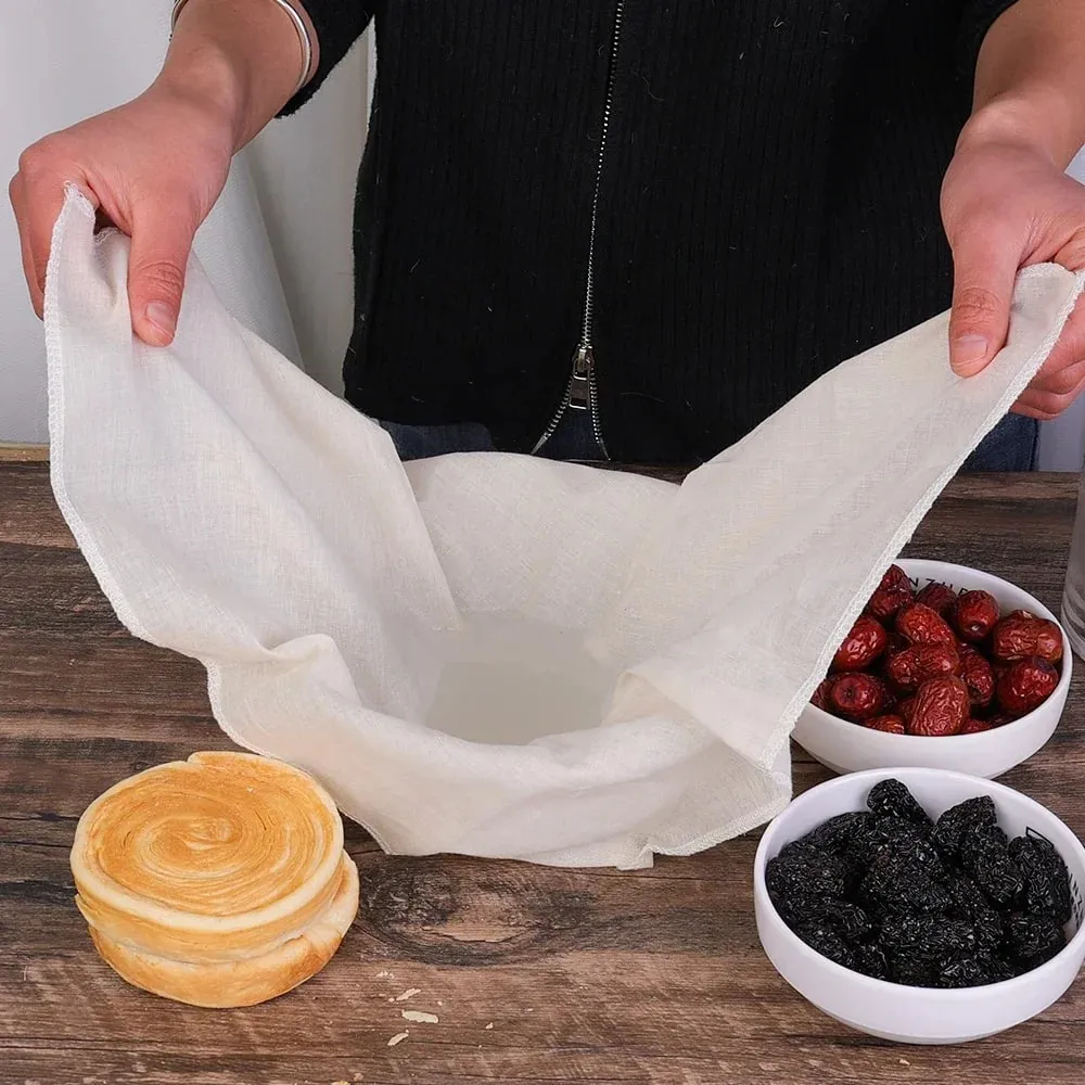 5/1PC Filter Cloth Reusable Cotton Fiber Mesh Strainer Cheese Beer Tofu Homebrew Filter Cloth Kitchen Food Ferment Strainer Tool — image 2