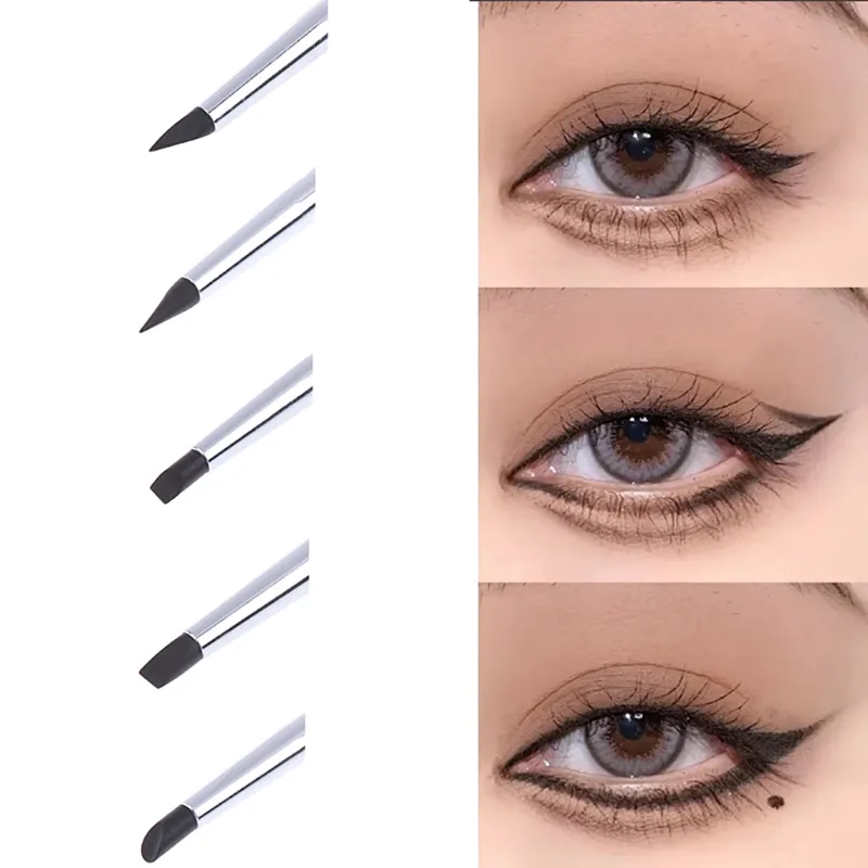 Preto silicone delineador escova lâmina multi-purpose sobrancelha batom pincéis fácil de usar pintura de unhas caneta olhos moldar maquiagem