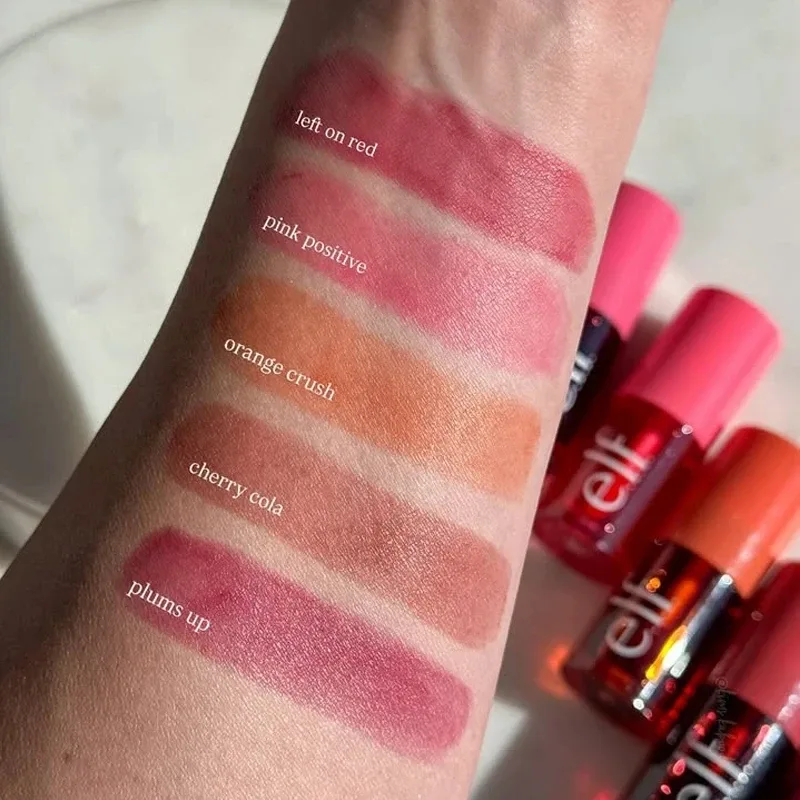 Popular marca elf portátil sabor de frutas brilho labial fino hidratante reparação nutritiva melhorar linhas labiais colorido bálsamo labial cosméticos