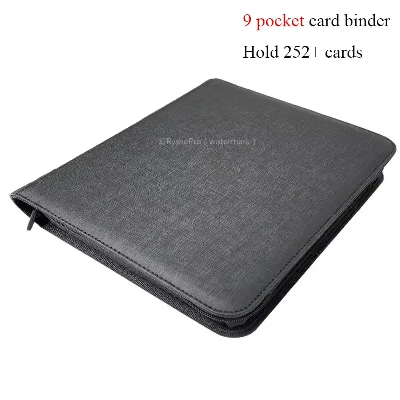 4 ligantes toploader de bolso tcg para pkm detém 112 + 3 "x4" suporte de cartão de couro bolsos dupla face para cartões mtg ptcg