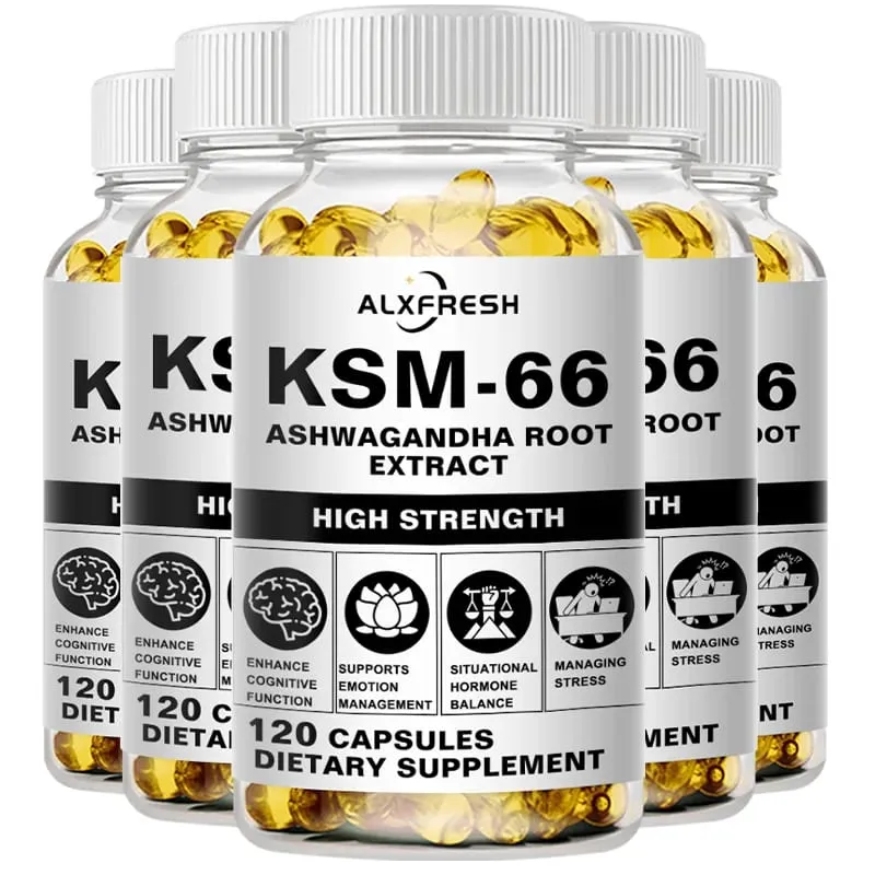 Ashwagandha 膠囊支持緩解壓力和情緒 深度睡眠 增加力量 耐力 肌肉生長和荷爾蒙平衡