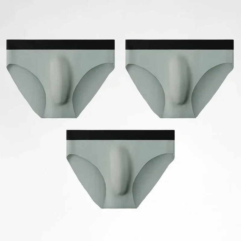 Cuecas com textura de seda gelada 3PC, super frescas na pele no verão, aproveite o toque sedoso