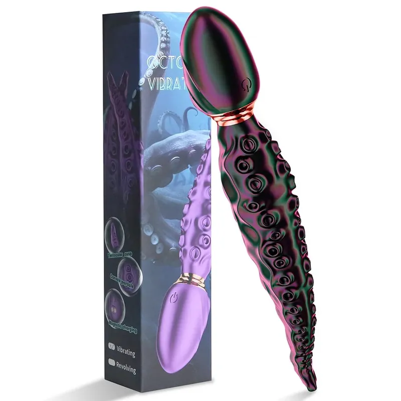 Octopus Tentacle Anal Vibrator Female G-Spot Clit Vagina Stimulation 360° Rotation Silicone Dildo Masturbation Sex Toys Women