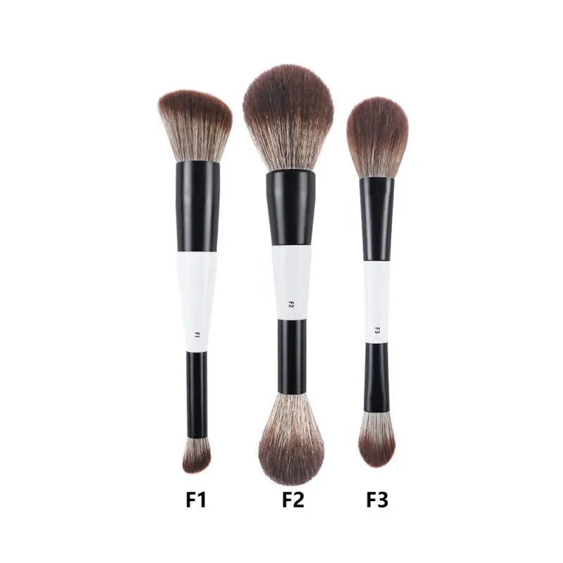 2 pçs/set Branco Dupla extremidade Angular Pincéis de Maquiagem Fundação Blush Contorno Maquiagem Pincel Punho De Madeira Ferramenta Cosmética Mari F4