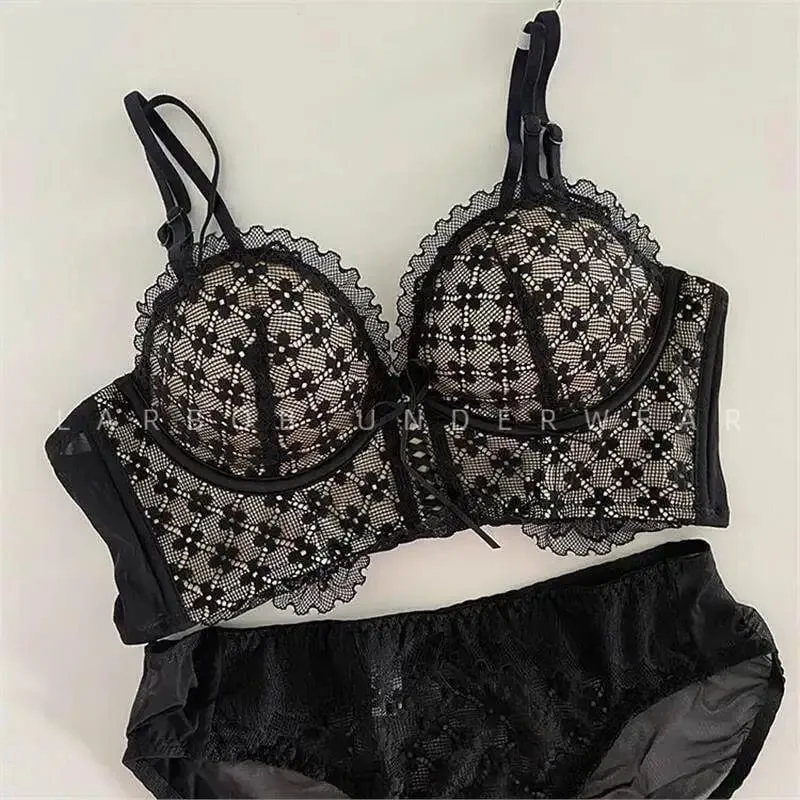 Lace Push Up Bra No Underwear Padding Slim Wireless Seamless Summer Sexy Bralette for Small Chest Lift Side Support Anti Sagging