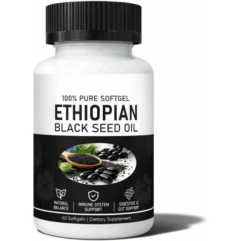 衣索比亞黑籽油有機冷壓免疫支持補充劑 60 粒軟膠囊，用於關節健康和抗氧化保護
