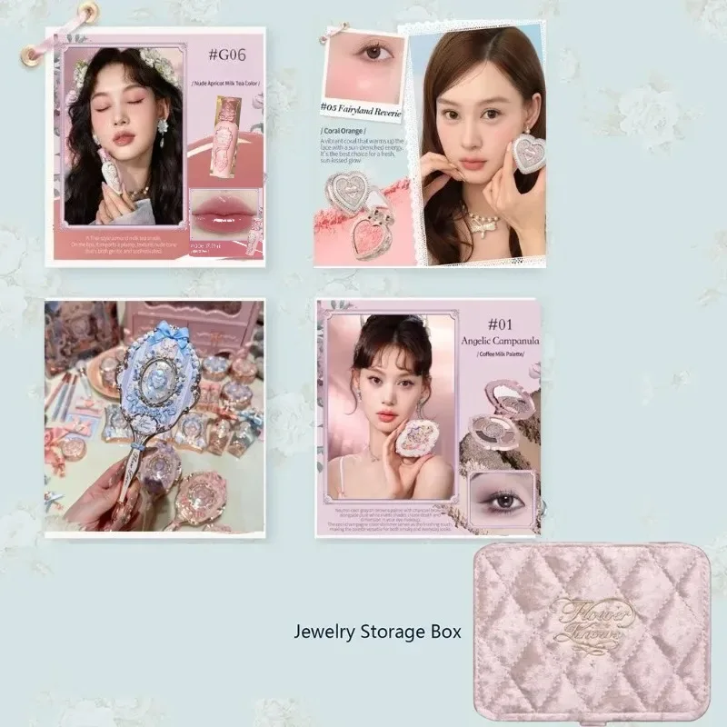 Flor sabe caixa de presente de maquiagem paleta de sombra cintilante cupido delineador labial cobertura completa corretivo tudo-em-um kit de beleza