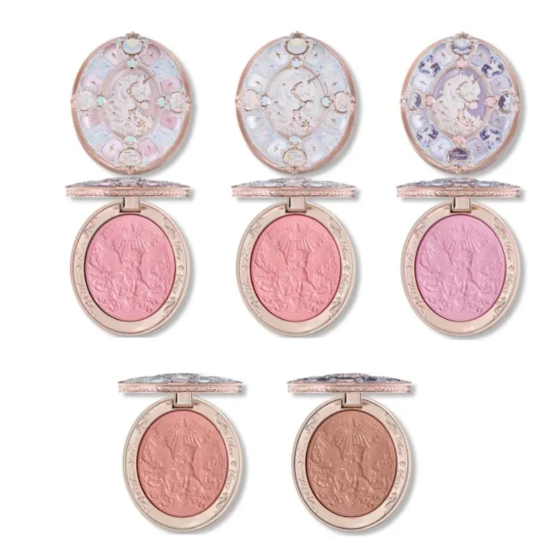 Conjunto de maquiagem de unicórnio Flower Knows Knight - Batom Blush Cloud Setting Powder Starlight Eyeshadow Kit de cosméticos em caixa de presente