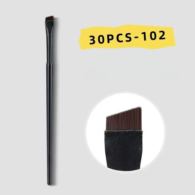 3/6/9/15/30PCS Ultra Thin Blade Eyeliner Brush Set Fine Angle Flat Eyebrow Brush Under The Eyes Flat Head Precise Detail Brushes