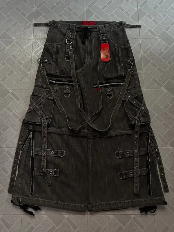 Y2k preto multi bolso carga calças de brim das mulheres dos homens perna larga angustiado bainha desgastada bolsos botão detalhe baggy streetwear calças