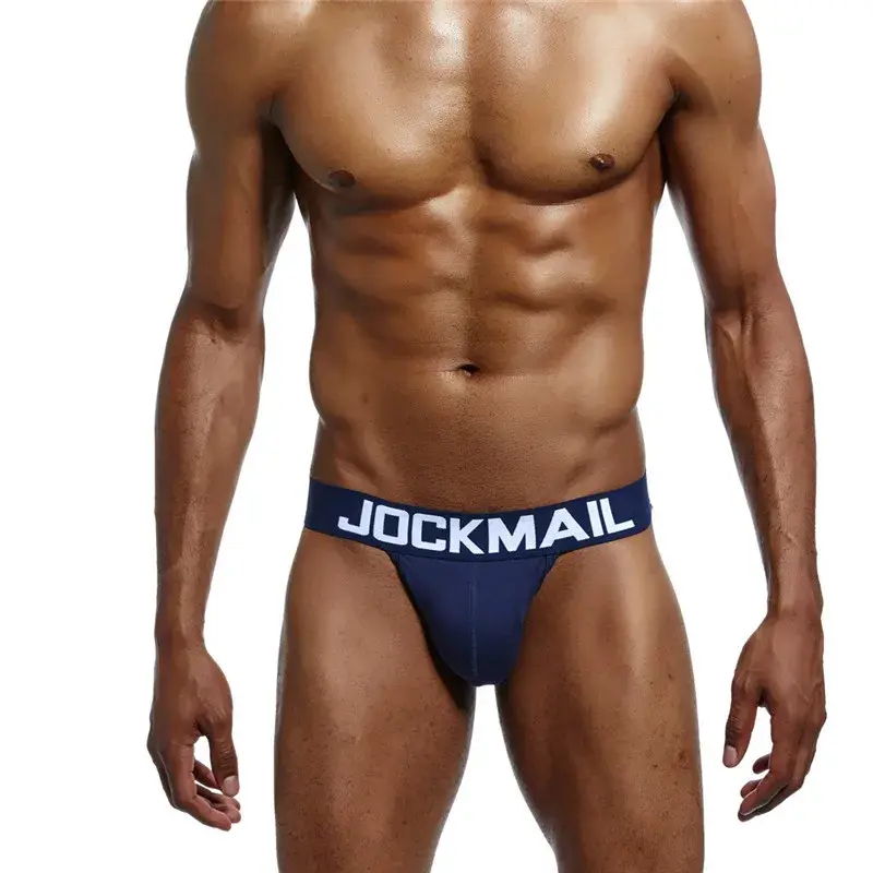6PCS/Lot Fashion Breathable Cotton Mens Jockstrap Underpants G String Thongs Men Underwear Lingeries for Gay Calzoncillo Hombre