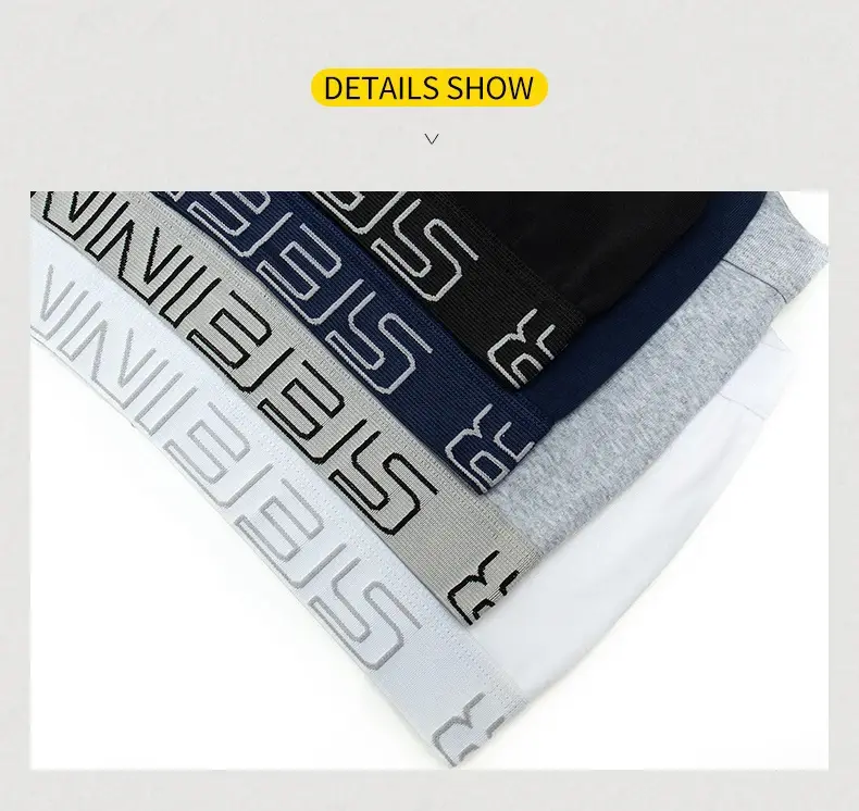 Seeinner Mens Boxer Shorts Cotton U Convex Pouch Underwear Soft Comfortable Underpants Cueca Masculina M-XXL Black White Gray