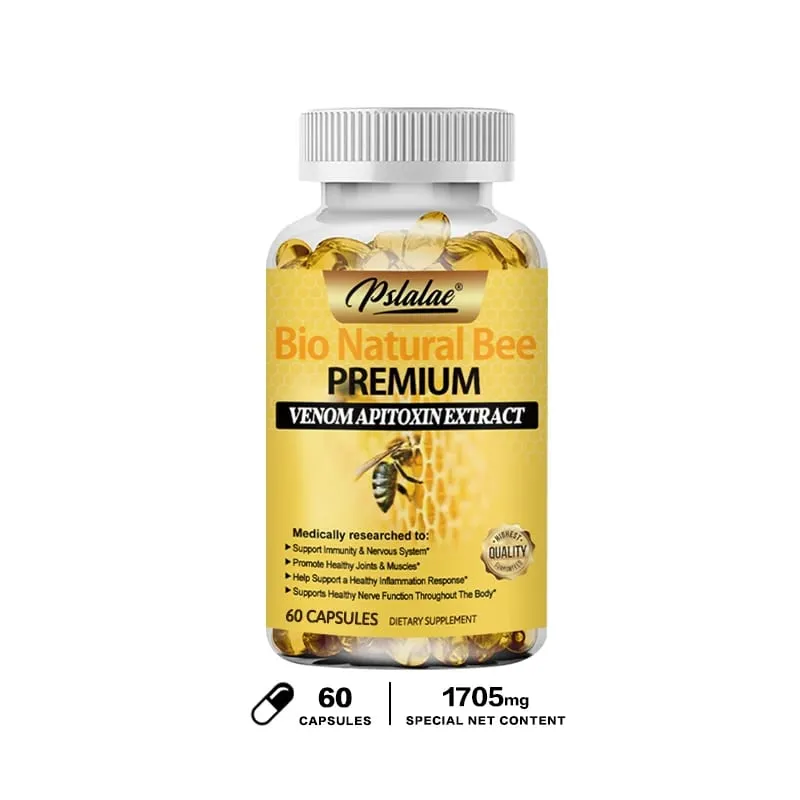 Natural Bee Capsules Enhance Immunity and Anti-oxidation Effectively Relieve Joint Inflammation 120 Capsules Non-GMO