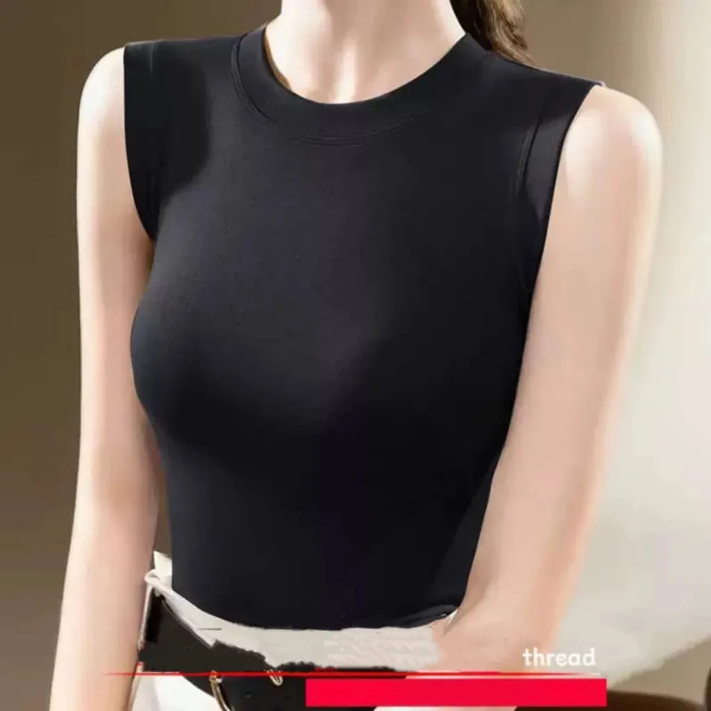 1 pçs primavera verão feminino malha regata menina fina topos senhora básico casual regata gola redonda camisetas sem mangas topo m ~ 3xl