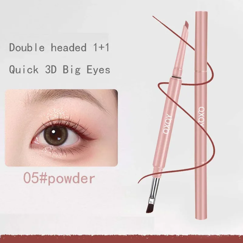 Delineador em gel de cabeça dupla, fácil de colorir, suave e à prova d'água, à prova de suor, marrom escuro, contorno de olhos, cosméticos, 1 peça — image 8