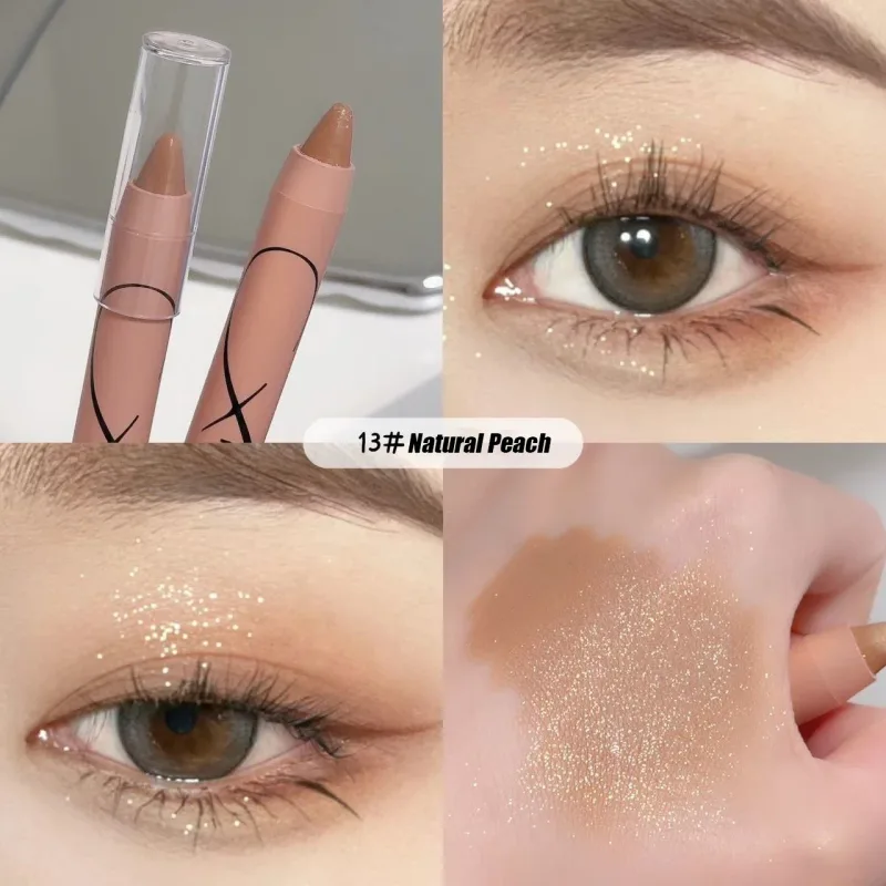 Pérola deitado seda iluminador caneta sombra de olho fosco glitter sombra vara branco perolado brilho delineador cosméticos