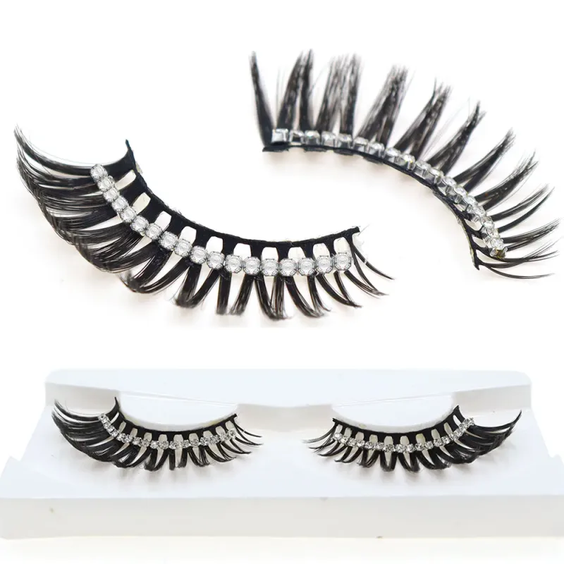 White Eyelashes Cosplay Makeup Natural Long Cross Strip False Eye Lashes