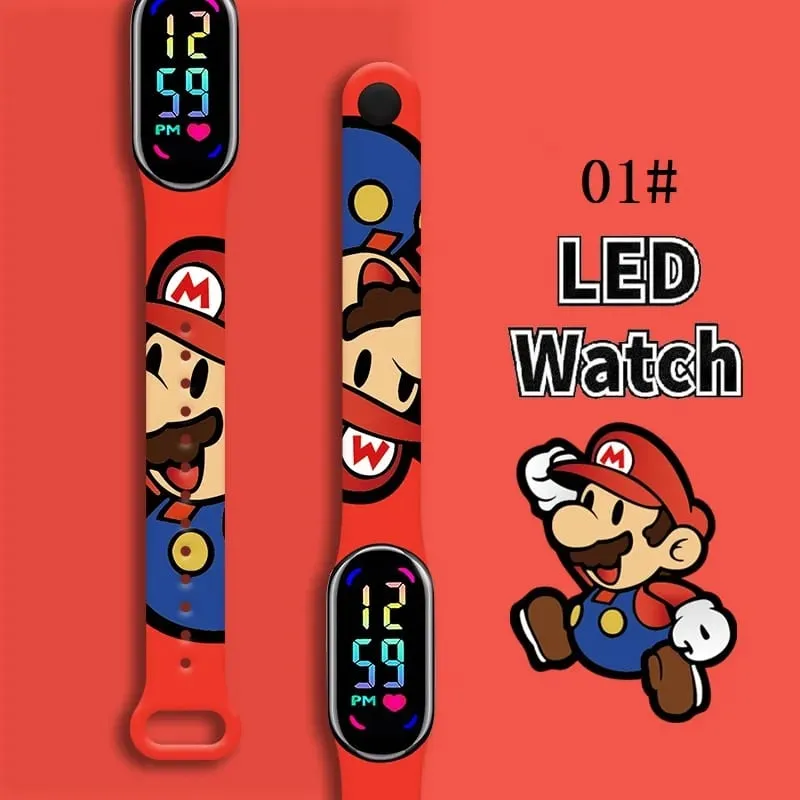 Relógio digital infantil com led, controle de toque, pulseira de silicone, à prova d'água, esportivo, para meninos e meninas, presente de aniversário