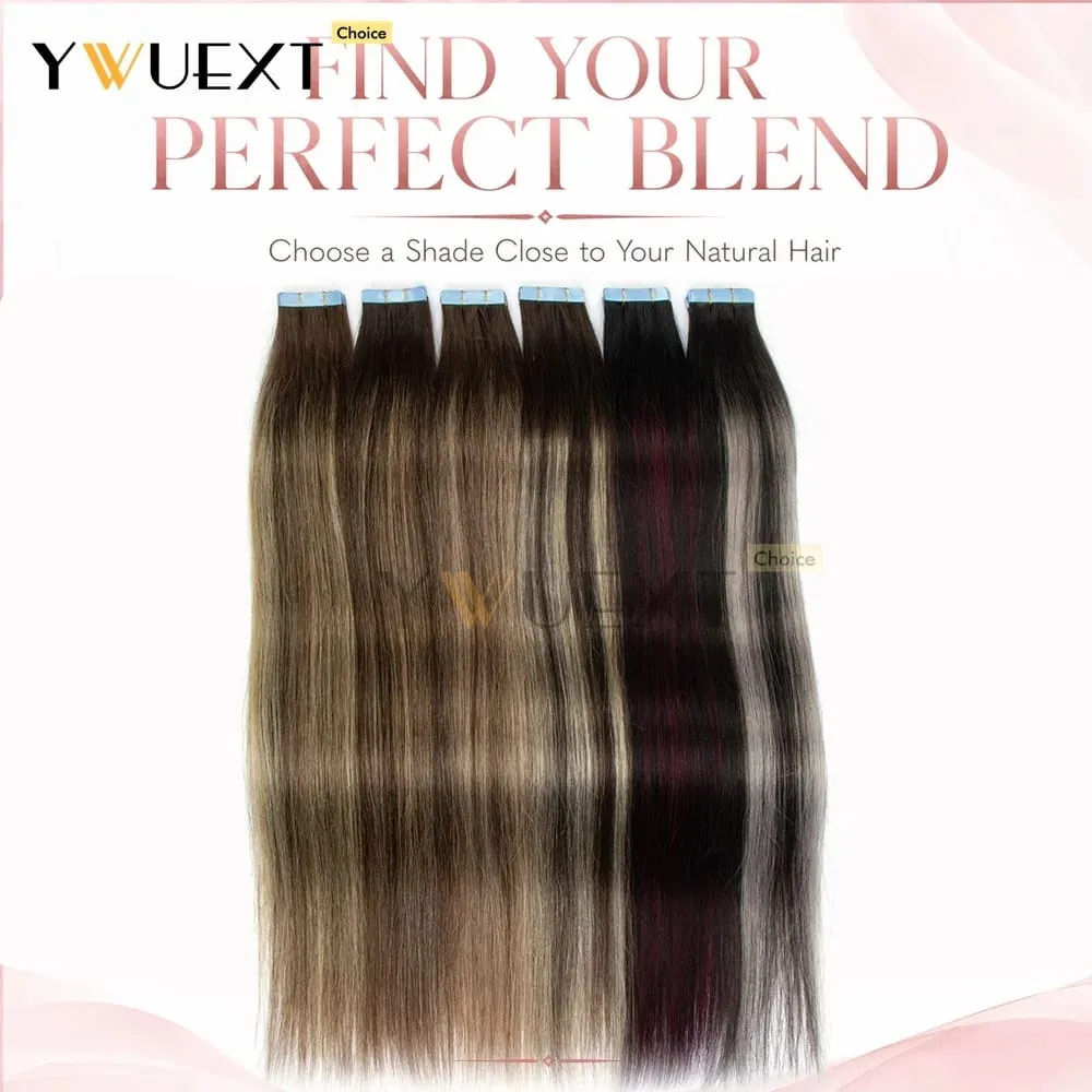 Fita de cores gradientes de 20 unidades/pacote em extensões de cabelo humano adicionam volume e comprimento para mulheres 30g 16-20 polegadas qualidade de salão de beleza YWUEXT
