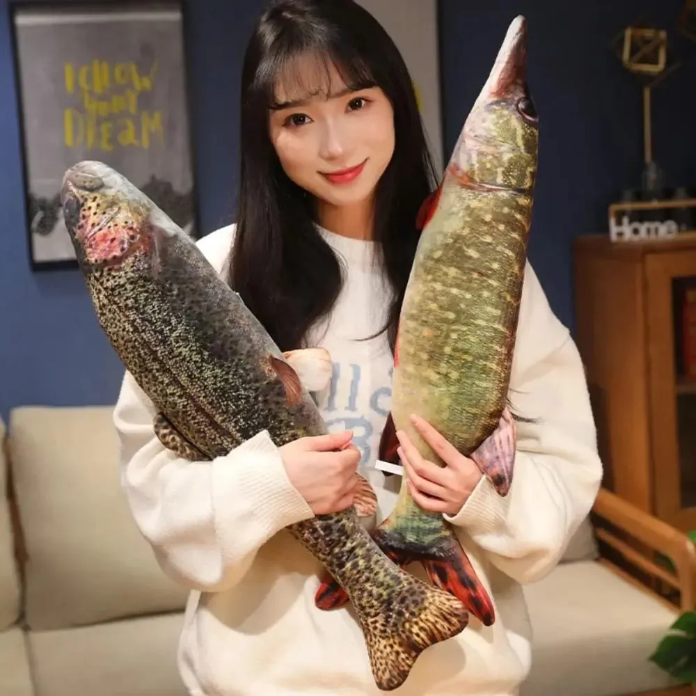 Poleiro simulação peixe travesseiro de pelúcia garoupa recheado dos desenhos animados peixe brinquedo de pelúcia adorável pp algodão peixe anime travesseiro bonecas