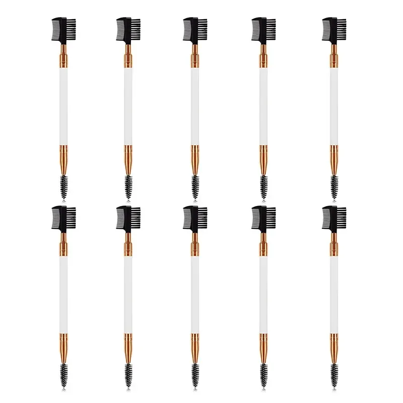 3/10 PC 1PC Pincel de pente de sobrancelha de ponta dupla Pincéis de maquiagem de beleza Aplicador de cílios Ferramenta de maquiagem profissional
