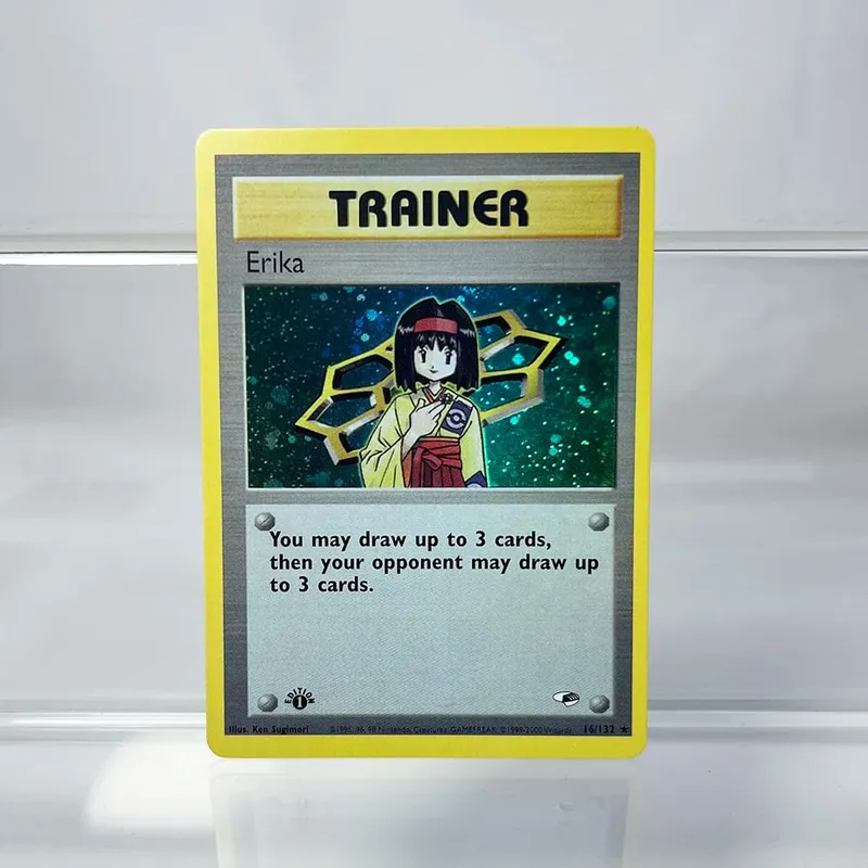 Cartões pkm 1ª edição desafio de academia 1996 conjunto de base cartões de folha única mewtwo gengar raichu jogo coleção cartões ptcg cartões proxy