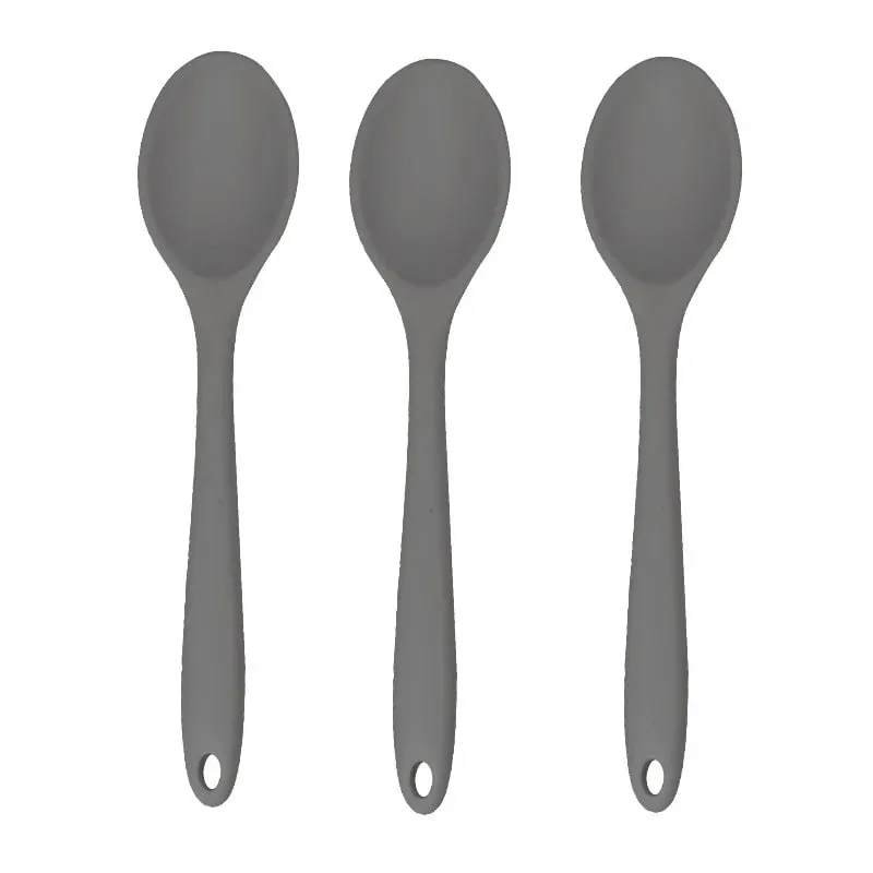 3pcs Silicone Spoon Mixing Soup Spoons Kitchen Mixing Ladle Cooking Utensils Kitchenware Tool for Stirring and Serving