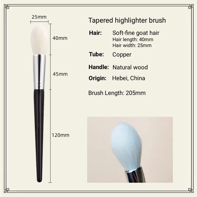 Pincel iluminador maquiagem cabelo de cabra natural pincéis ferramentas de beleza