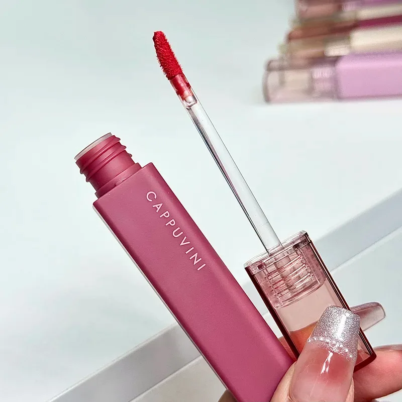 Cappuvini batom líquido fosco de baixa saturação, cinza, rosa, à prova d'água, antiaderente, sem desbotamento, tonalidade labial, cosméticos de maquiagem coreana