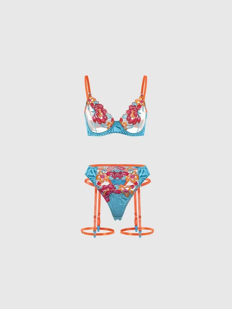 Women's embroidered bras come in underwire bra sets — image 3