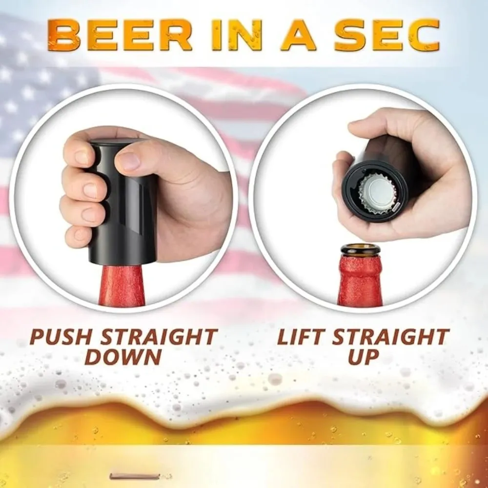 1-4 pces abridor de garrafa de cerveja push down garrafa pequeno abridor portátil abridor de cerveja automático para bares de festa em casa piquenique acampamento caminhadas
