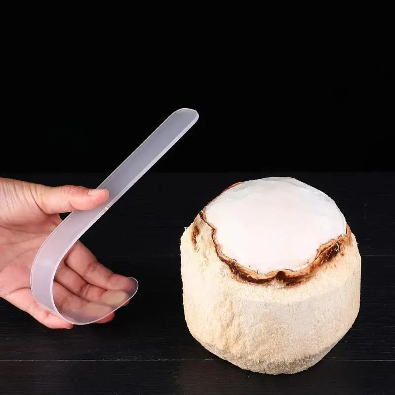 1/2 pçs remoção de carne de coco faca macia plástico abridor de ferramenta de coco conveniente resistente alça longa abridor de coco gadgets de cozinha