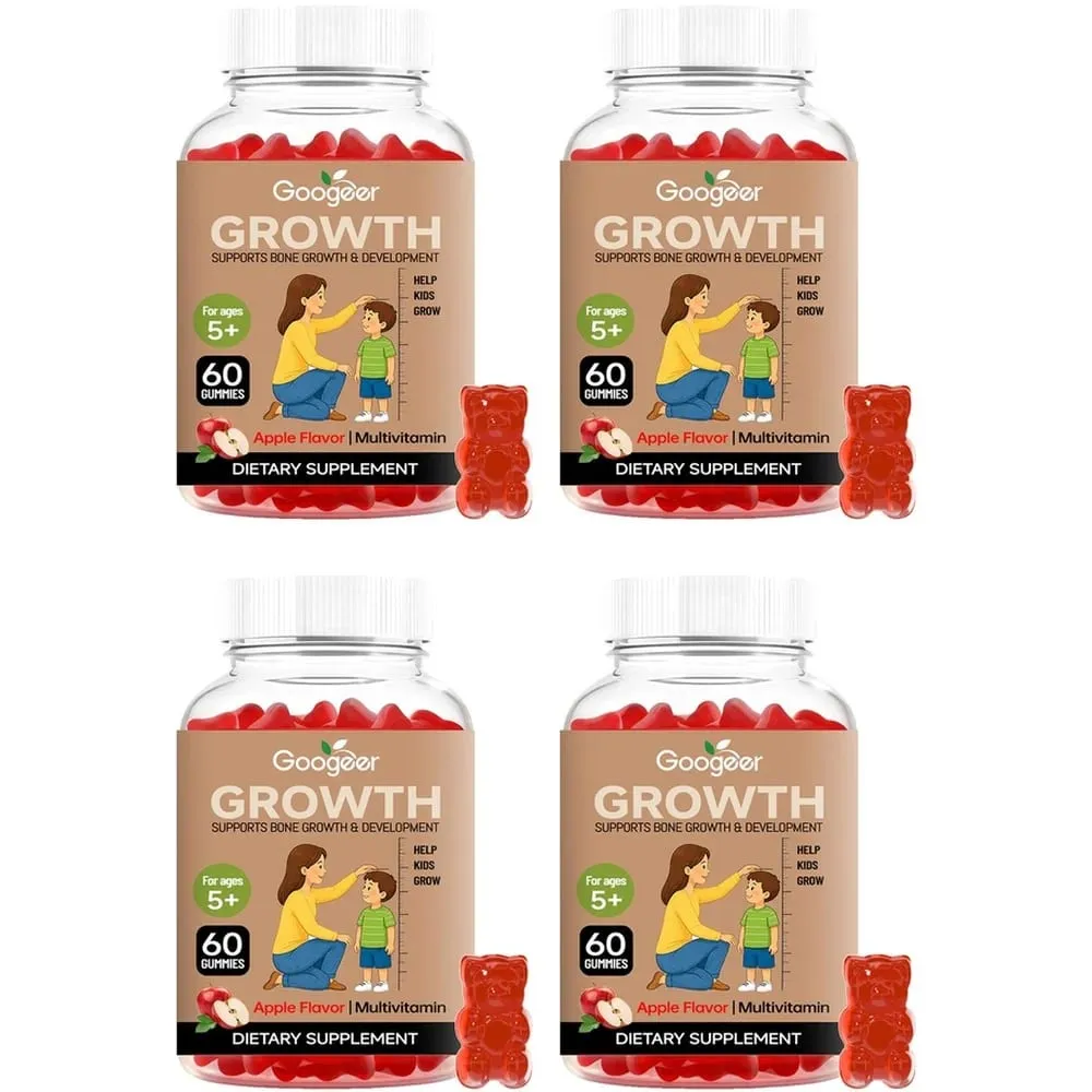 Gomas de suporte para crescimento de altura infantil com nutrição essencial para crescimento e multivitamínico apoia altura saudável e desenvolvimento ósseo