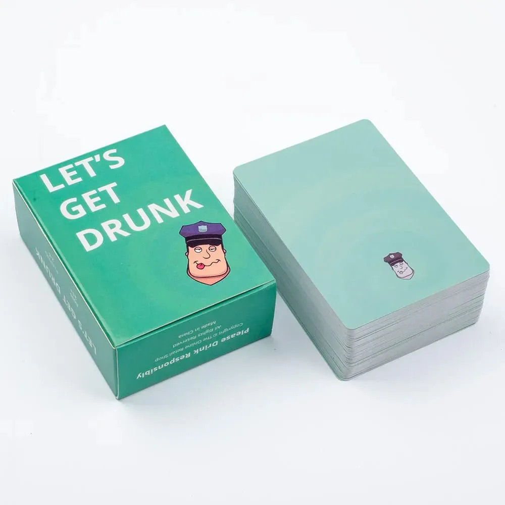 88 peças jogo de cartas vamos ficar bêbados em caixa versão em inglês para festas jogos borad 8,8x6,3cm