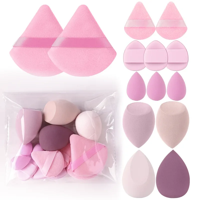 1-20 pçs pincéis de maquiagem conjunto sombra de olho fundação blush iluminador corretivo ferramenta de beleza feminina puffs beleza esponjas polegar puffs