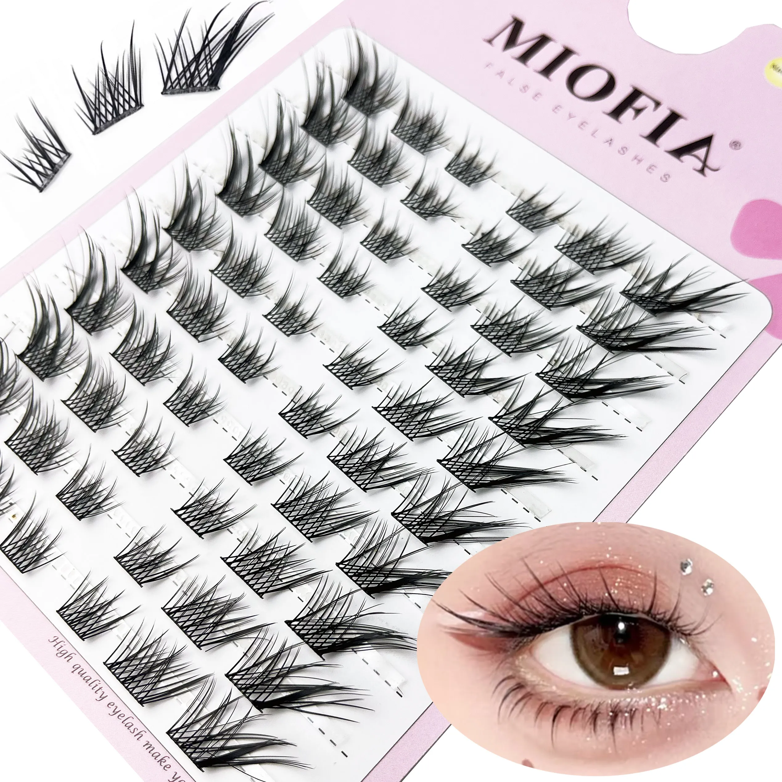 Cluster Lashes Natural Eyelash Extension Fluffy Fox Eye Lashes Mixed Tary Large Capacity Anime Lashes DIY Eyelash Cluster