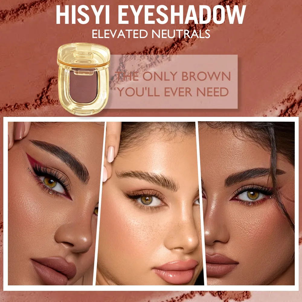 Matte Single Eyeshadow — Brown for Eye Brightening & Face Conceal Long-Lasting Waterproof Easy Blend Multi-Look Xmas & Winter