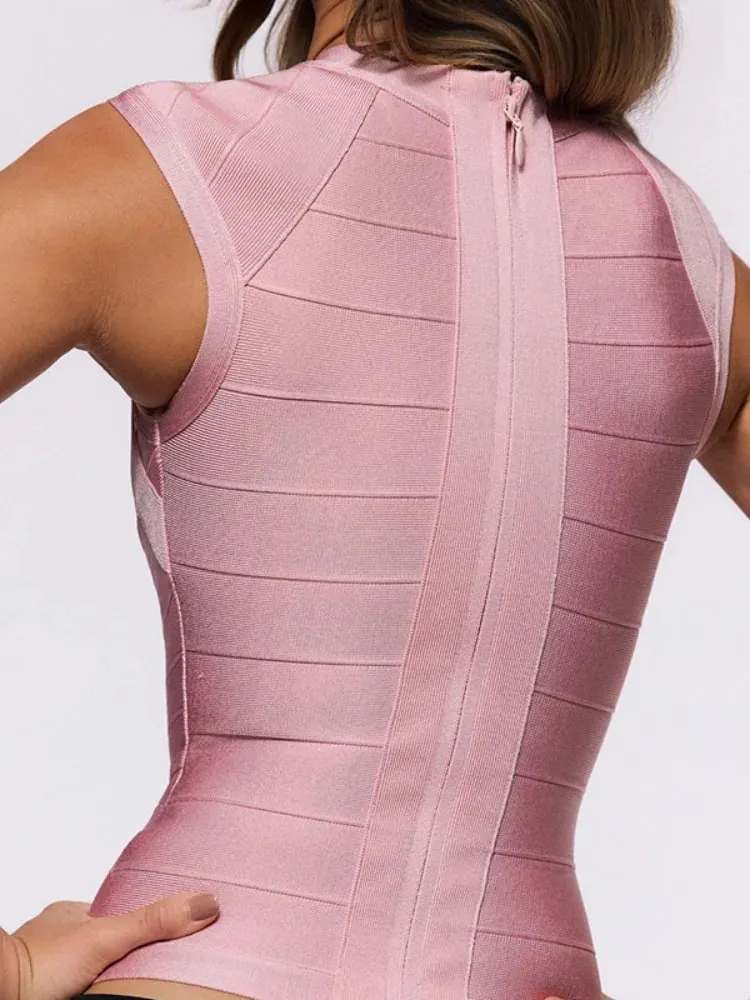 Elegante sólido bandagem cami topo listrado pescoço quadrado sem mangas bodycon colete apertado verão 2026 novo chique férias festa streetwear