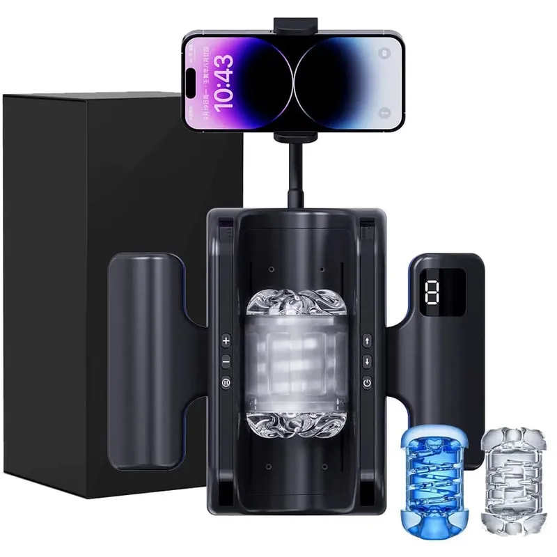 Automatic Male Masturbator Cup 10 Thrusting&Vibration Modes Heating Function with Phone Holder Stroker Adult Sex Toys For Men