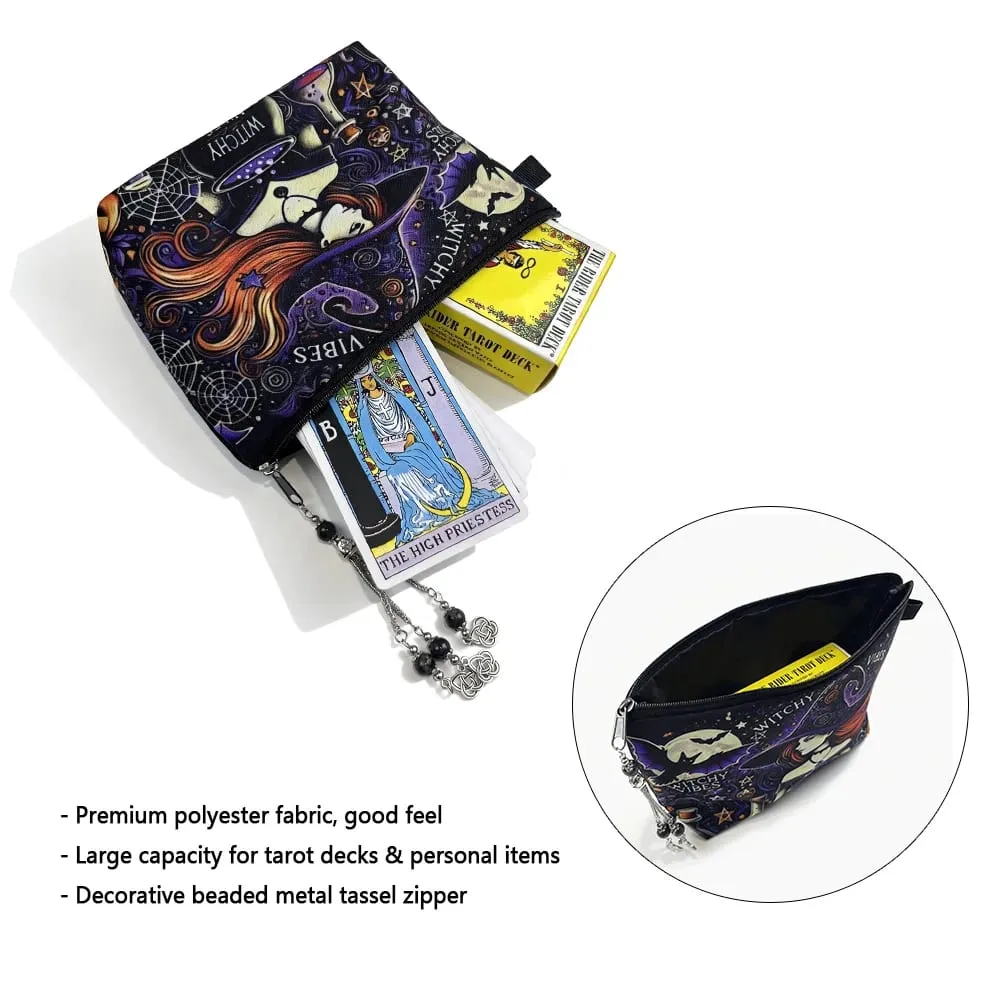 Cartões de tarô bolsa de armazenamento bruxa adivinhação acessórios jóias astrologia dados maquiagem saco l791