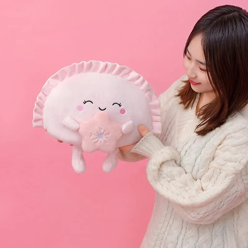 New 35cm Dumpling Plushies Pillow Cushion Kawaii Food Fried Dumpling Soft Toy Heart Cherry Blossom Hug Pillow Cute Gift