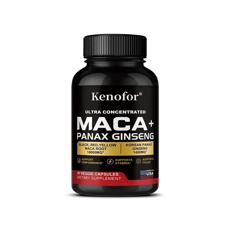 Cápsulas orgânicas de raiz de maca peruana - mistura preta + vermelha + amarela para energia e desempenho Suplemento vegano não transgênico para homens e mulheres