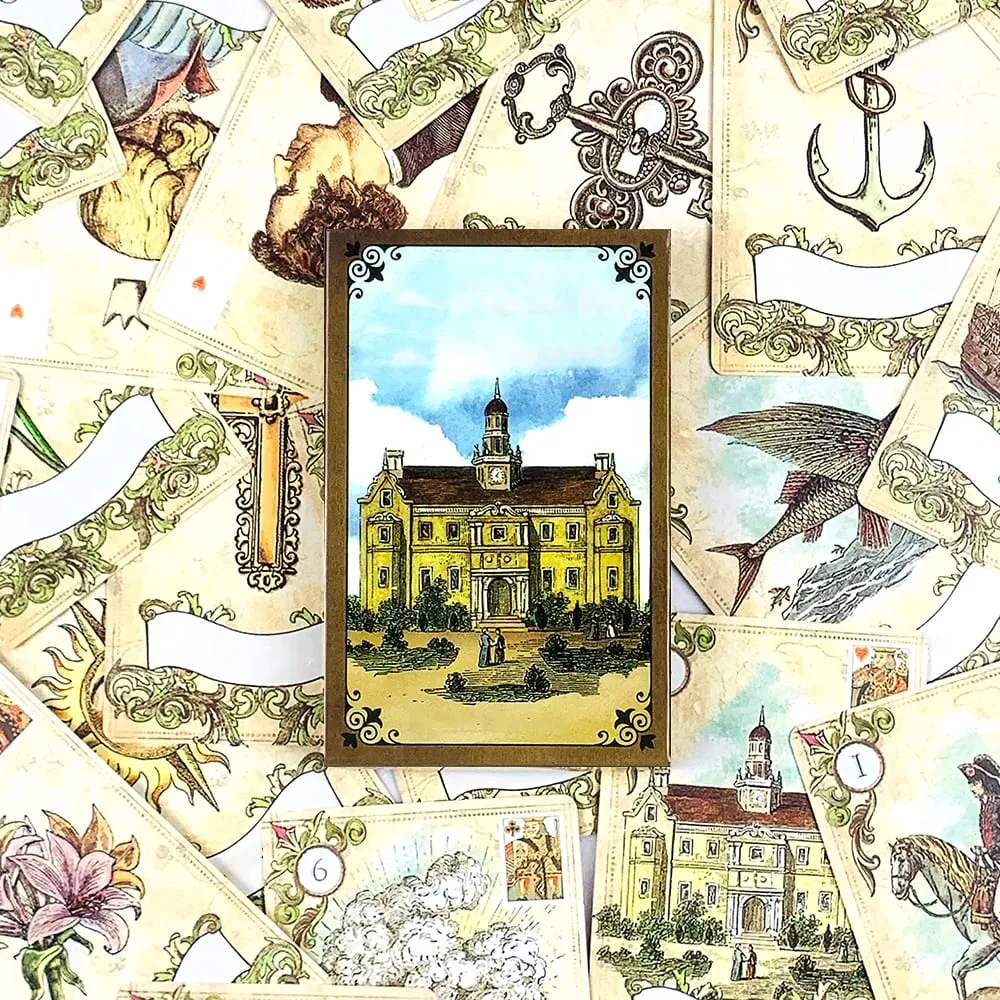 Cartas de leitura da sorte lenormand, estilo antigo, versão em inglês, baralho de 38 oracle, adivinhação, jogos de cartas, meditação e presentes